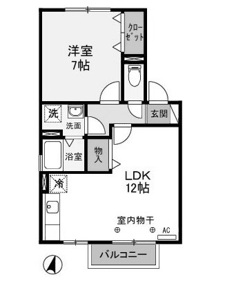 前橋市箱田町のアパートの間取り