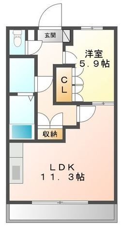 【茅ヶ崎市萩園のアパートの間取り】