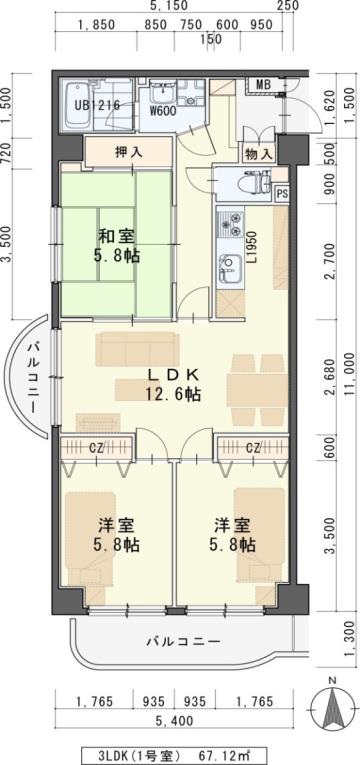 エクセレント岩沼の間取り