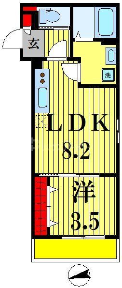 松戸市二ツ木のアパートの間取り