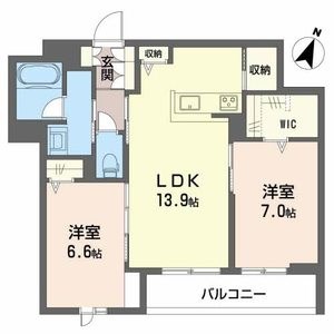 神戸市垂水区桃山台のアパートの間取り