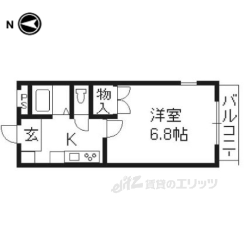 京都市左京区浄土寺石橋町のマンションの間取り