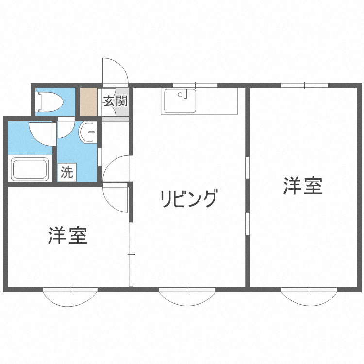 札幌市東区北二十一条東のマンションの間取り