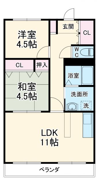 海部郡蟹江町富吉のマンションの間取り