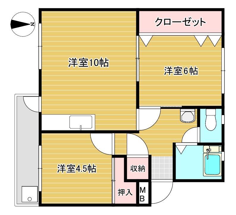 スカイコート松岡大字松岡字道ノ上の間取り