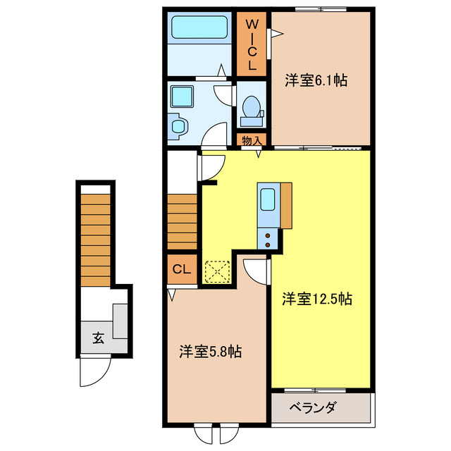 羽島郡笠松町北及のアパートの間取り