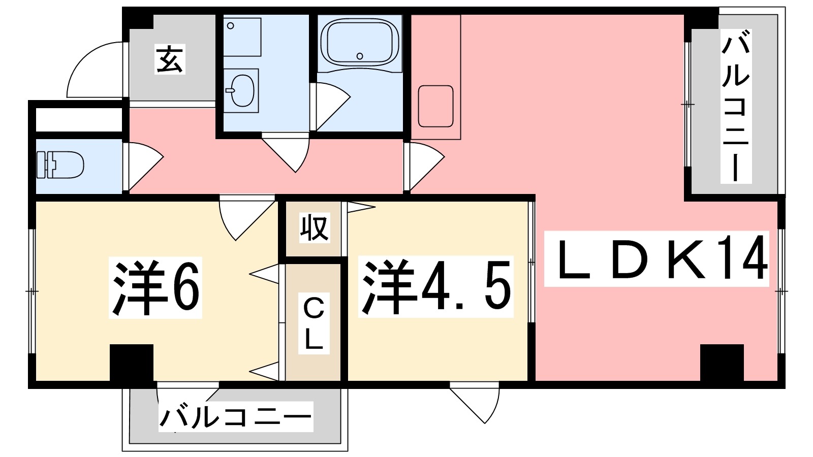 姫路市東延末のマンションの間取り