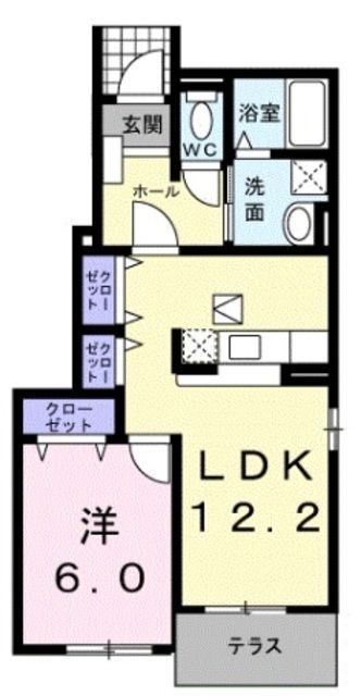 日高市大字森戸新田のアパートの間取り