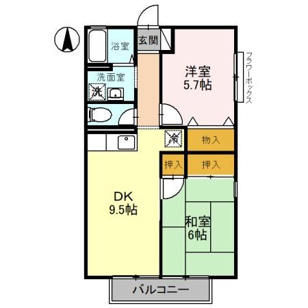 有田市箕島のアパートの間取り