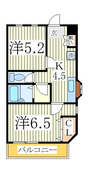 柏市根戸のアパートの間取り