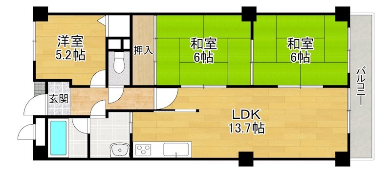 ユニライフ交野郡津の間取り