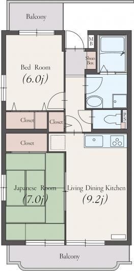 藤沢市鵠沼神明のマンションの間取り