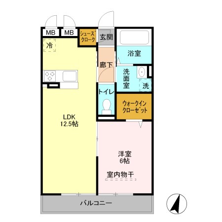 草加市草加のアパートの間取り