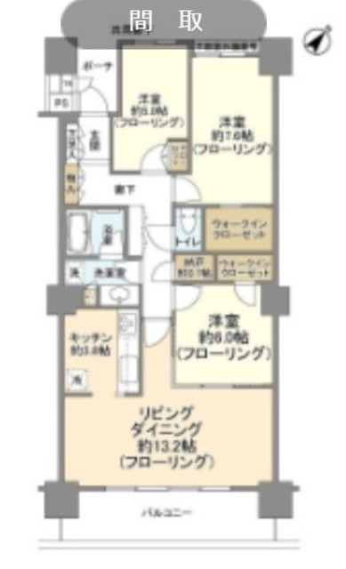 【港区港南のマンションの間取り】