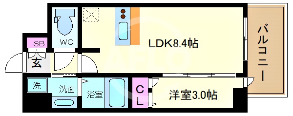 プレサンス難波マジョリティの間取り