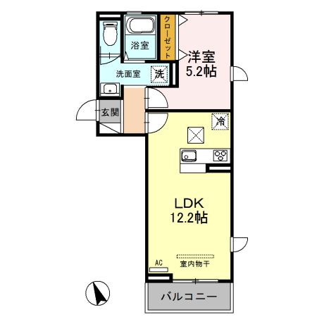 熊谷市本町のアパートの間取り