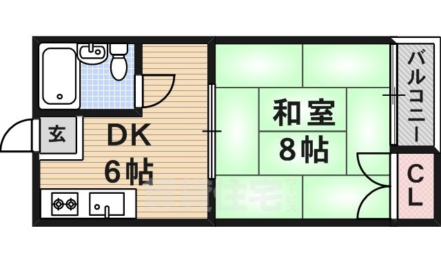 茨木市中総持寺町のアパートの間取り