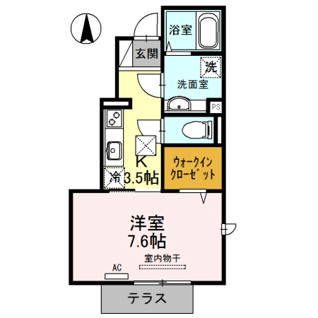 【姫路市網干区垣内中町のアパートの間取り】