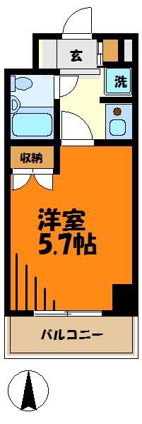 川崎市中原区木月大町のマンションの間取り