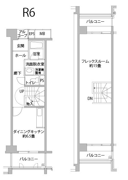 横浜市神奈川区栄町のマンションの間取り