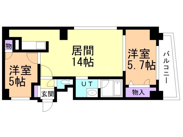 札幌市中央区南十一条西のマンションの間取り