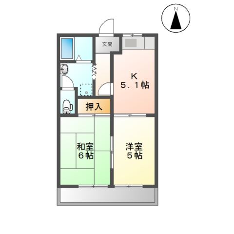 知多郡東浦町大字緒川のアパートの間取り