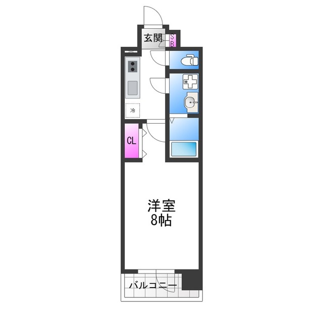 MELDIA CREST NAMBA SOL TERRACEの間取り