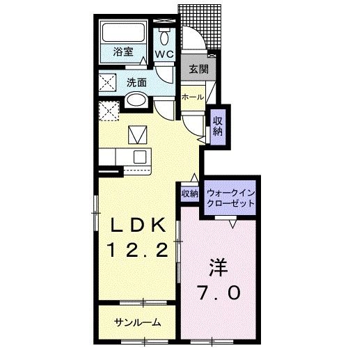 筑後市大字上北島のアパートの間取り