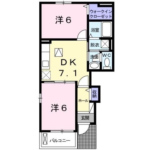 堺市美原区北余部のアパートの間取り