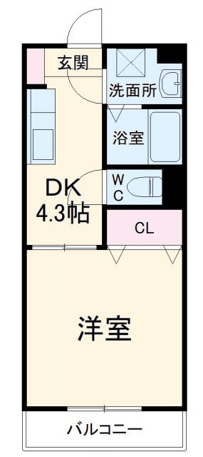 袋井市愛野東のマンションの間取り