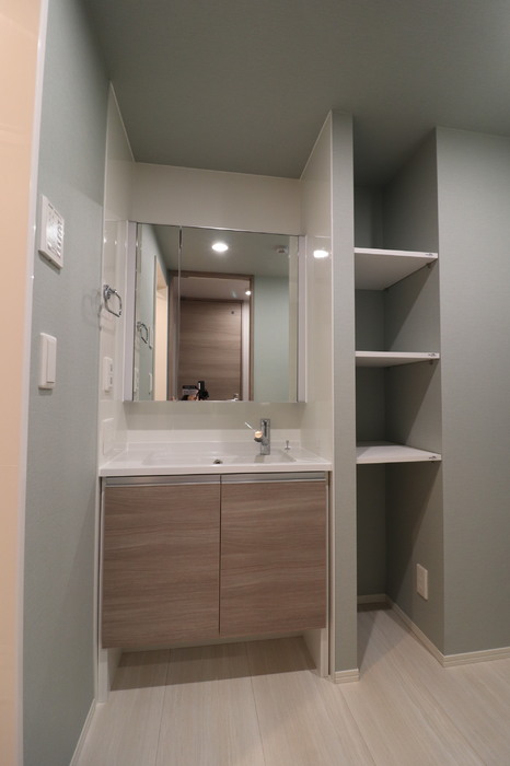 洗面設備　独立洗面化粧台が付いています