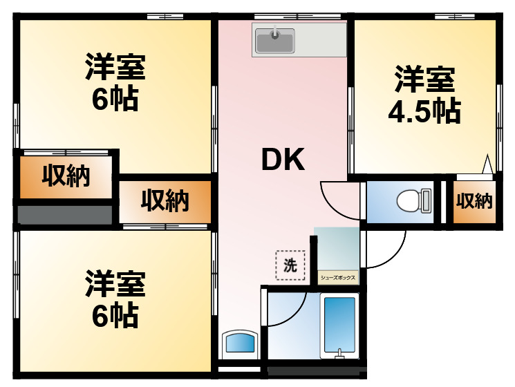 長生郡長生村七井土のアパートの間取り
