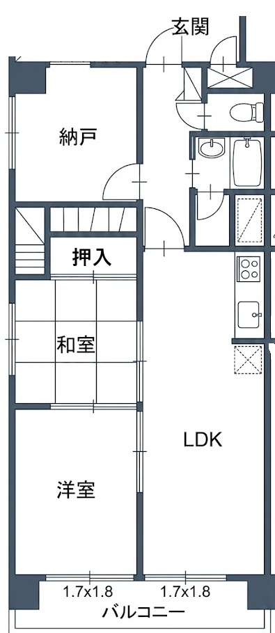 メルローズマンションの間取り写真