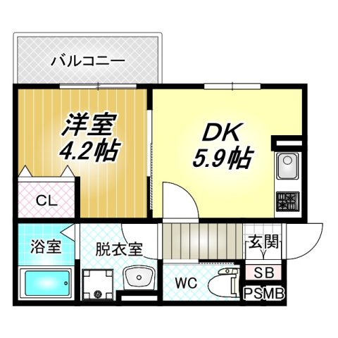 ヴェルメゾン松原東新町の間取り写真