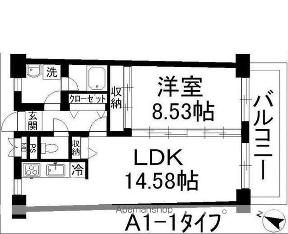 山陽新幹線 博多駅 徒歩10分 14階建 築24年の間取り写真