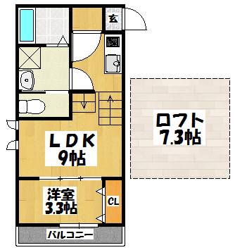 地下鉄箱崎線 箱崎九大前駅 徒歩5分 2階建 築7年の間取り写真