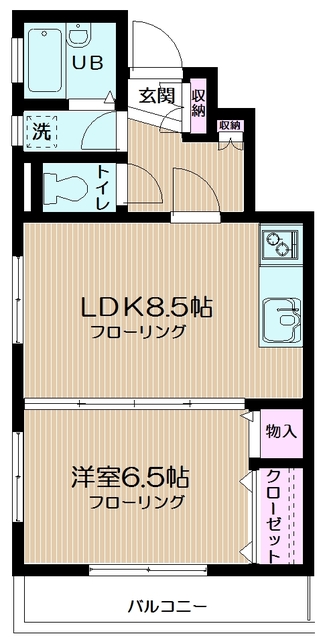 ＪＲ山手線 日暮里駅 徒歩11分 6階建 築27年の間取り写真