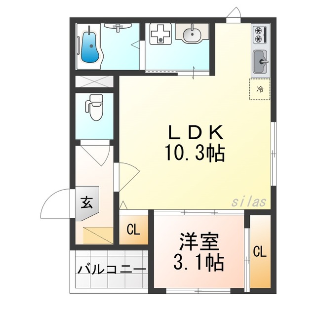 阪神本線 姫島駅 徒歩10分 3階建 築1年の間取り写真