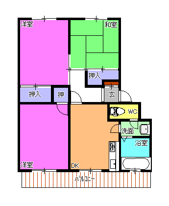 【加古郡播磨町北本荘のマンションの間取り】