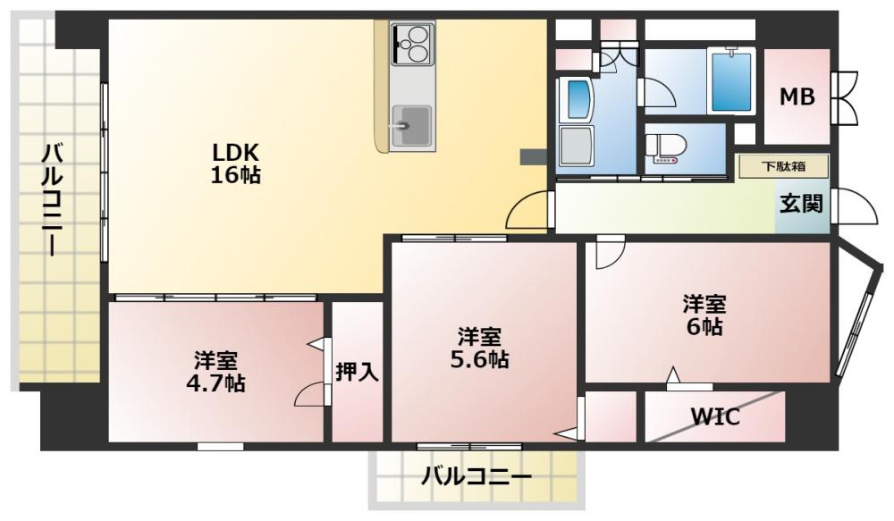 【グランヒルズ下曽根の間取り】