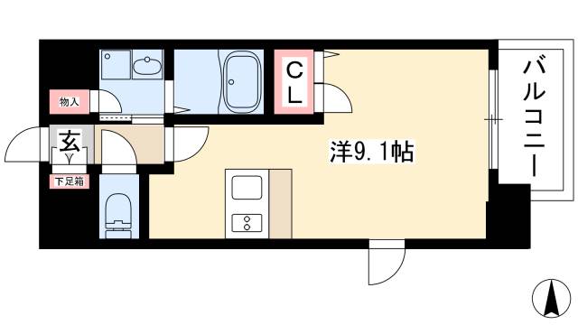 【プレサンス名古屋STATIONビーフレックスの間取り】