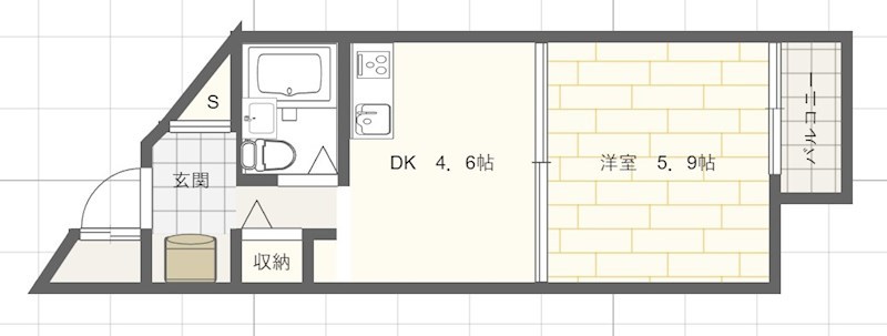 加古川市加古川町溝之口のマンションの間取り