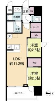 セレニテフラン梅田の間取り