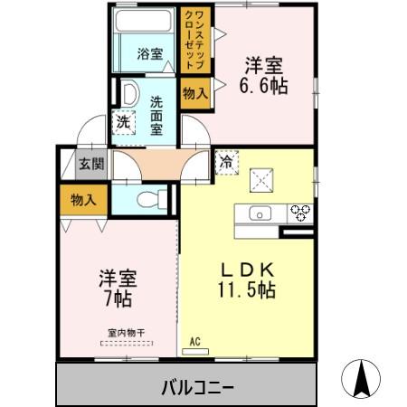 カーサ　ルースＴ　Aの間取り