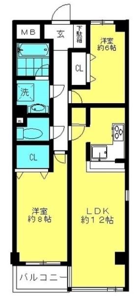 世田谷区桜新町のマンションの間取り