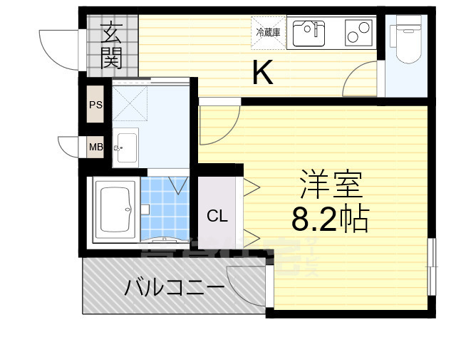 大阪市平野区平野上町のアパートの間取り