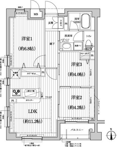 プリムヴェール西尾久メゾンＡの間取り