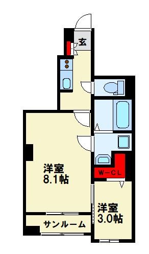 カミング小芝　C棟の間取り