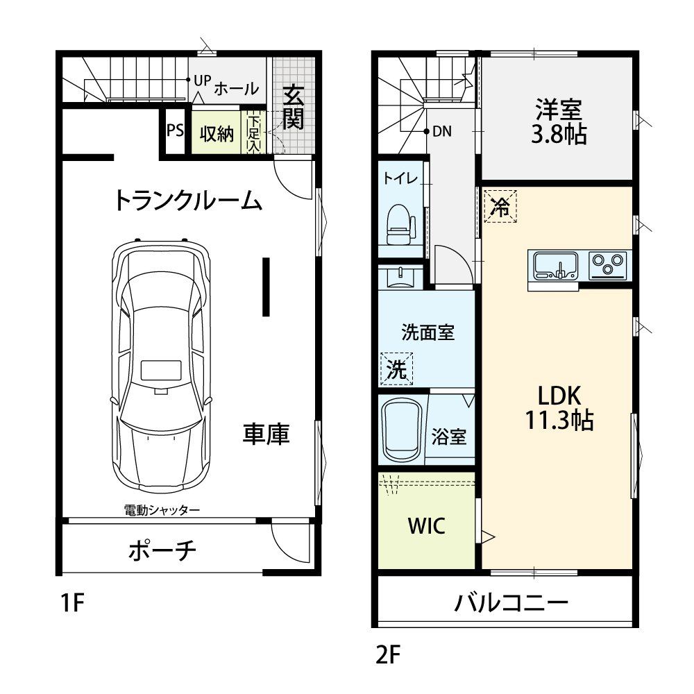 川越市大字笠幡のアパートの間取り