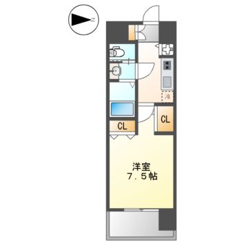 名古屋市北区黒川本通のマンションの間取り